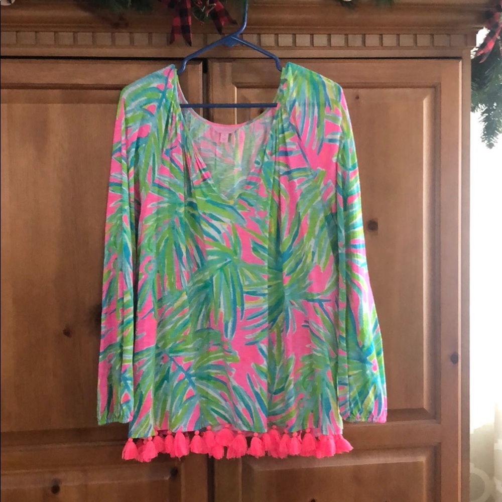 Lilly Pulitzer Cotton Top w/ Tassles